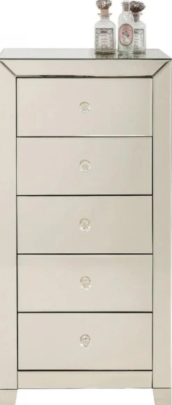 KARE Design Senkit|Olohuone*Luxury Pearl Korkea Lipasto, 5 Laatikkoa, Peililasia