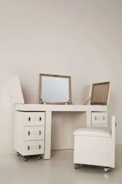 KARE Design Konsolipöydät Ja Sivupöydät*Make Up Combination Diva Croco Meikkipöytä, Valkoinen