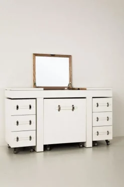 KARE Design Konsolipöydät Ja Sivupöydät*Make Up Combination Diva Croco Meikkipöytä, Valkoinen