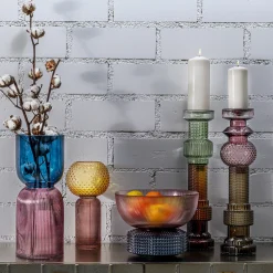 KARE Design Lyhdyt|Kynttilänjalat*Marvelous Duo Purple Grey Kynttilänjalka 49cm