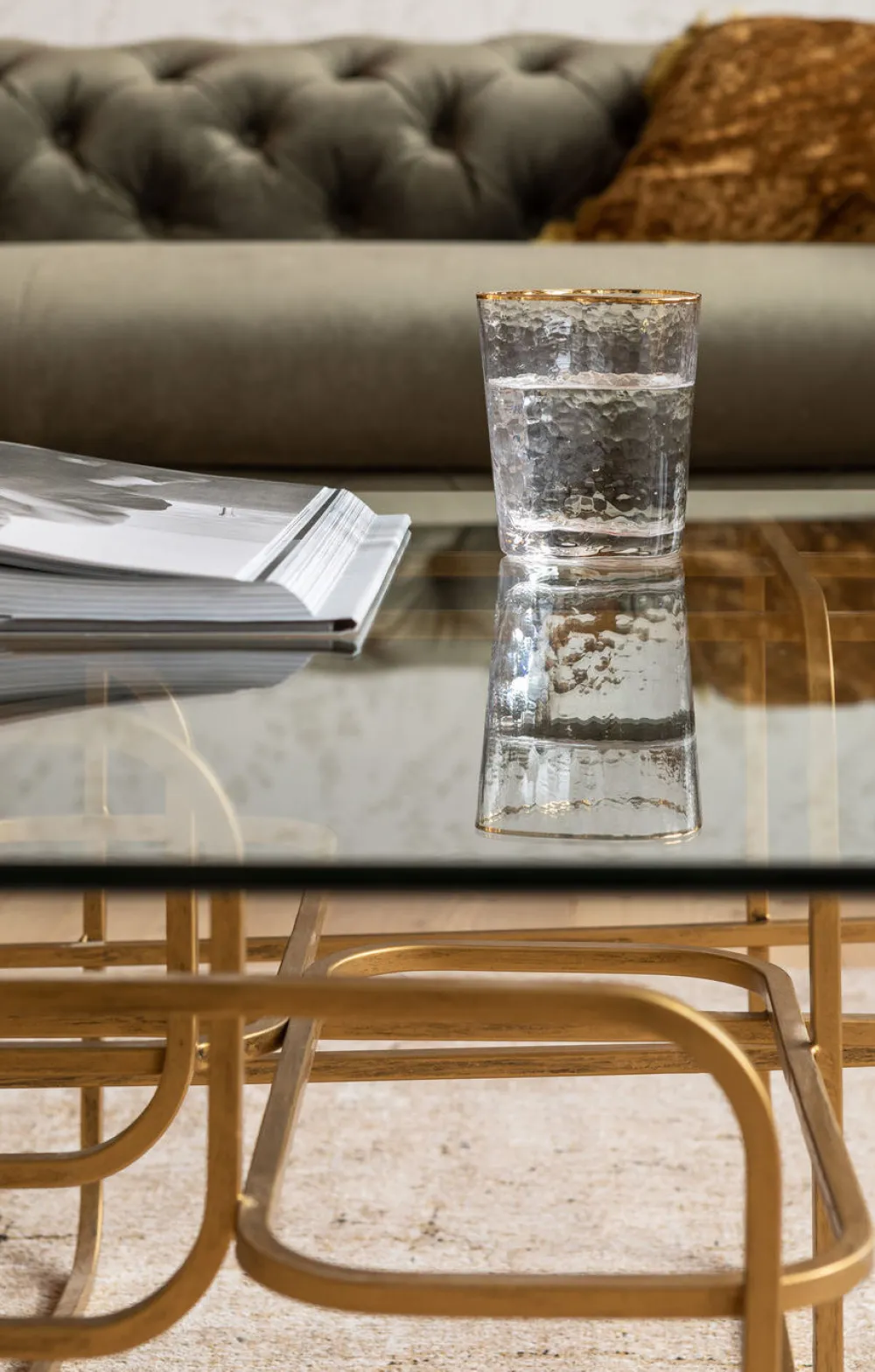 KARE Design Sohvapöydät*Meander Sohvapöytä, Kulta 140x80cm