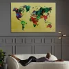 KARE Design Taulut*Metallic Colourful Map Lasitaulu 150x100cm