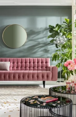 KARE Design Sohvat*Milchbar Sohva 3-istuttava, Samettia, Mauve