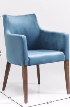 KARE Design Tuolit*Mode Velvet Tuoli Käsinojilla, Petrooli