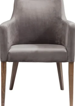 KARE Design Tuolit*Mode Velvet Tuoli Käsinojilla, Harmaa