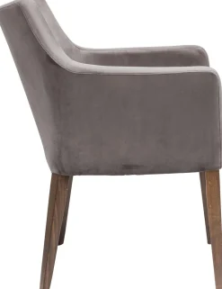 KARE Design Tuolit*Mode Velvet Tuoli Käsinojilla, Harmaa