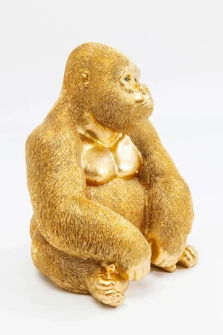 KARE Design Koriste-Esineet*Monkey Gorilla Medium Koriste-esine, Figuuri, Kulta 39cm