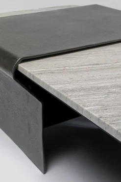 KARE Design Sohvapöydät*Montagna Sohvapöytä Marmoria Ja Metallia 142x70cm