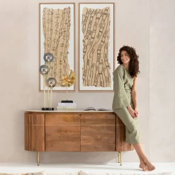 KARE Design Taulut|Olohuone*Native Lines Kehystetty Taulu 50x150cm