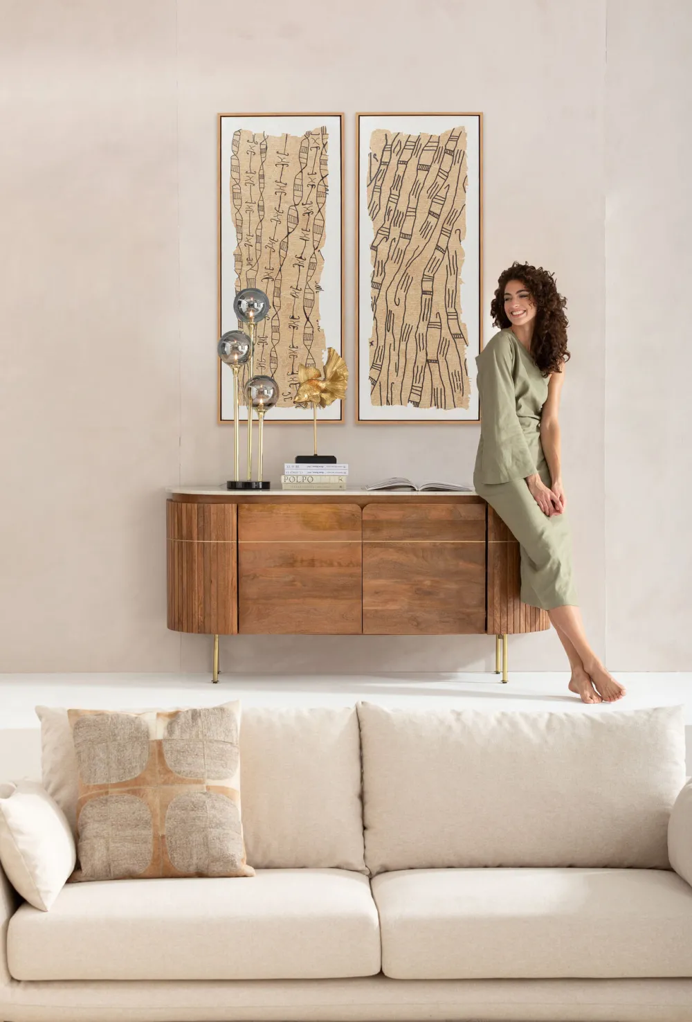 KARE Design Taulut|Olohuone*Native Lines Kehystetty Taulu 50x150cm