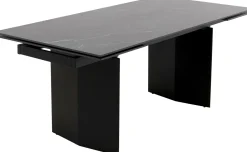 KARE Design Pöydät*Novel Jatkettava Ruokapöytä - Keraaminen Pöytälevy, Musta 180(40+40)x90cm