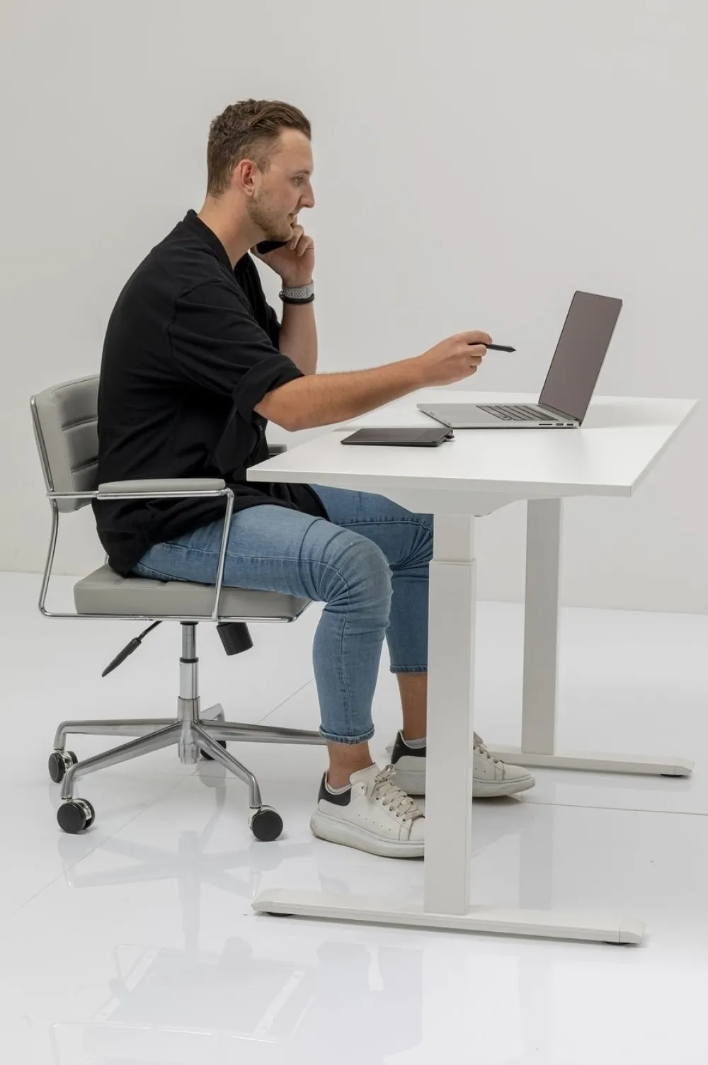 KARE Design Työpöydät*Office Smart White White Toimistopöytä, Työpöytä 120x60cm