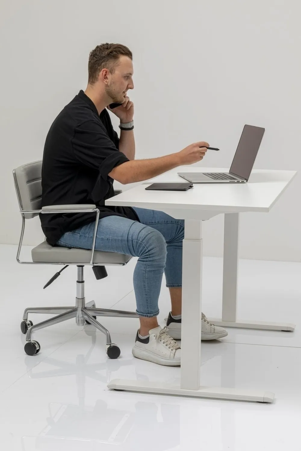 KARE Design Työpöydät*Office Smart White White Toimistopöytä, Työpöytä 140x70cm