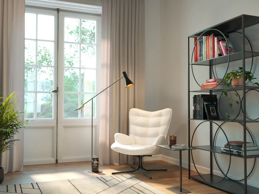 KARE Design Nojatuolit*Oscar Boucle Kääntyvä Nojatuoli, Kermanvärinen