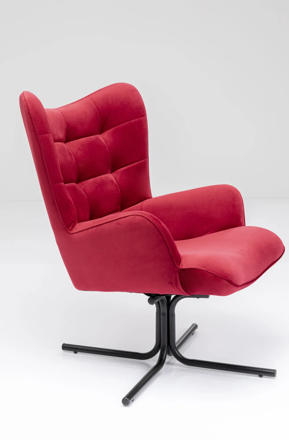 KARE Design Nojatuolit*Oscar Kääntyvä Nojatuoli - Samettia, Punainen