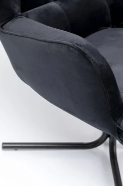 KARE Design Nojatuolit*Oscar Kääntyvä Nojatuoli - Samettia, Musta