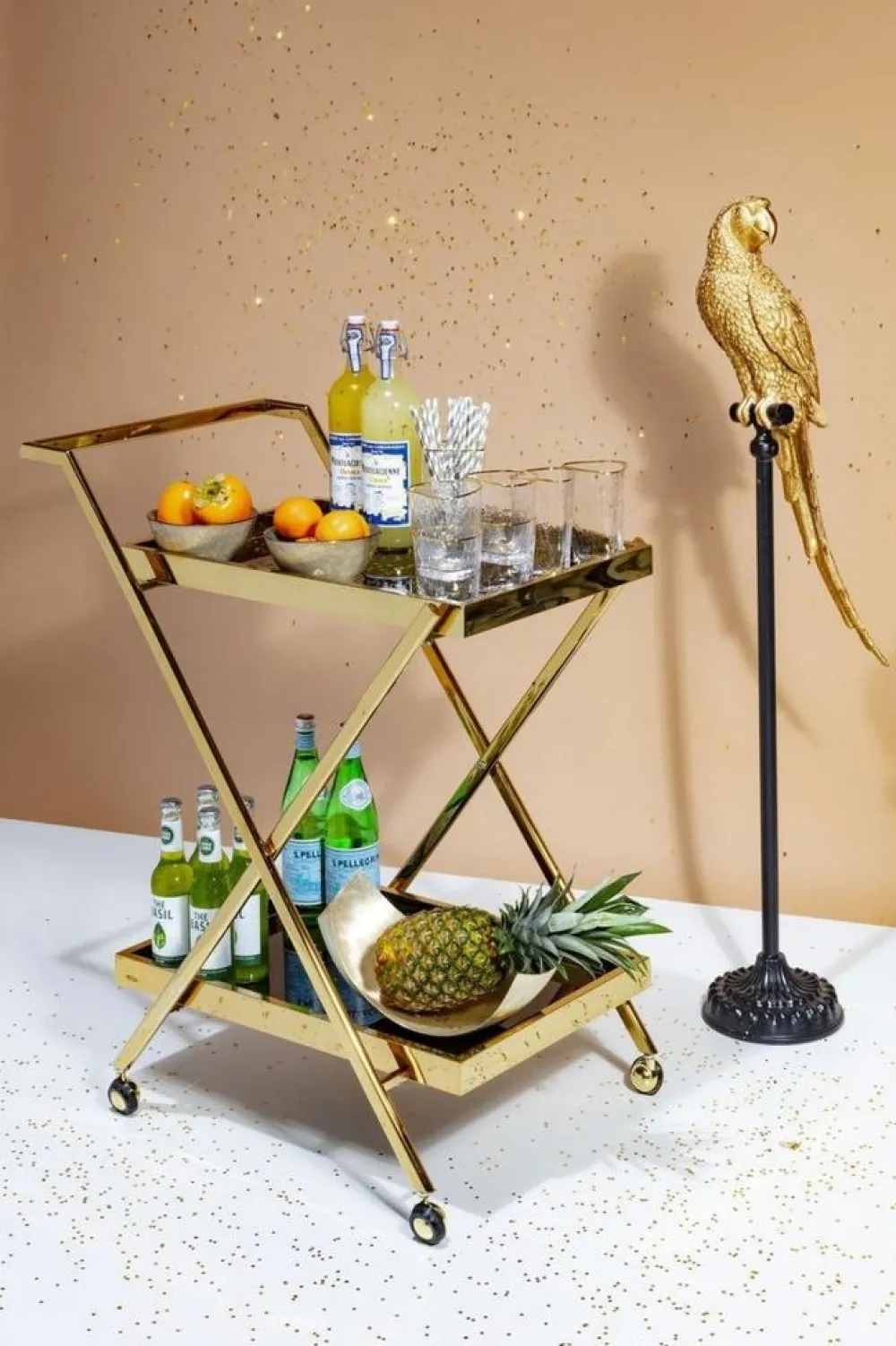 KARE Design Jalalliset Koriste-Esineet*Parrot Papukaija Jalallinen Koriste-esine, Kulta 116cm