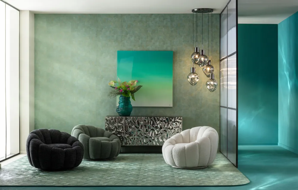 KARE Design Nojatuolit*Peppo Bloom Melange Kääntyvä Nojatuoli Vihreä