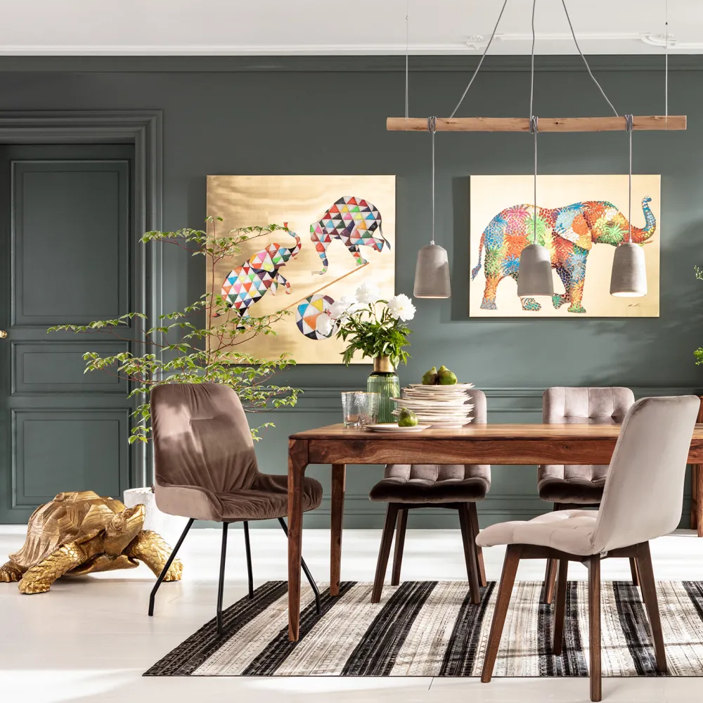 KARE Design Olohuone*Picture Touched Flower Elefant Elefantti Taulu 120x90cm