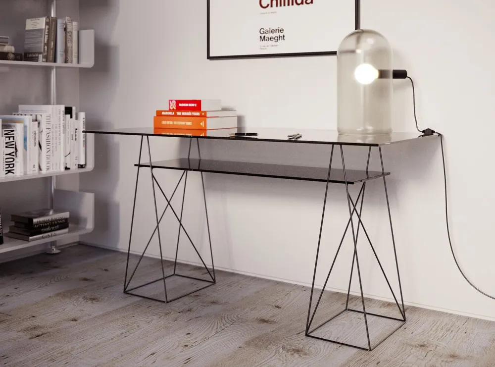 KARE Design Työpöydät*Polar Pöydän Jalat (pari) Musta 31x49cm