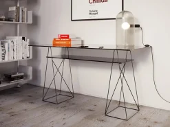 KARE Design Työpöydät*Polar Pöytä, Musta 8mm Temperoitu Lasi 135x65cm