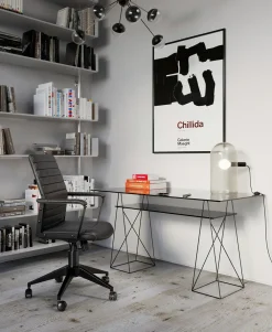 KARE Design Työpöydät*Polar Pöytä, Musta 8mm Temperoitu Lasi 135x65cm