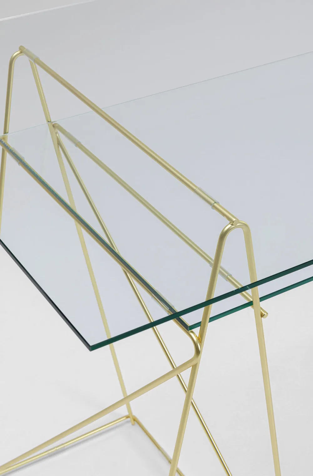 KARE Design Työpöydät*Polar Työpöytä Matta Messinki, 8mm Temperoitu Lasi