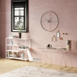 KARE Design Työpöydät*Polar Työpöytä Matta Messinki, 8mm Temperoitu Lasi