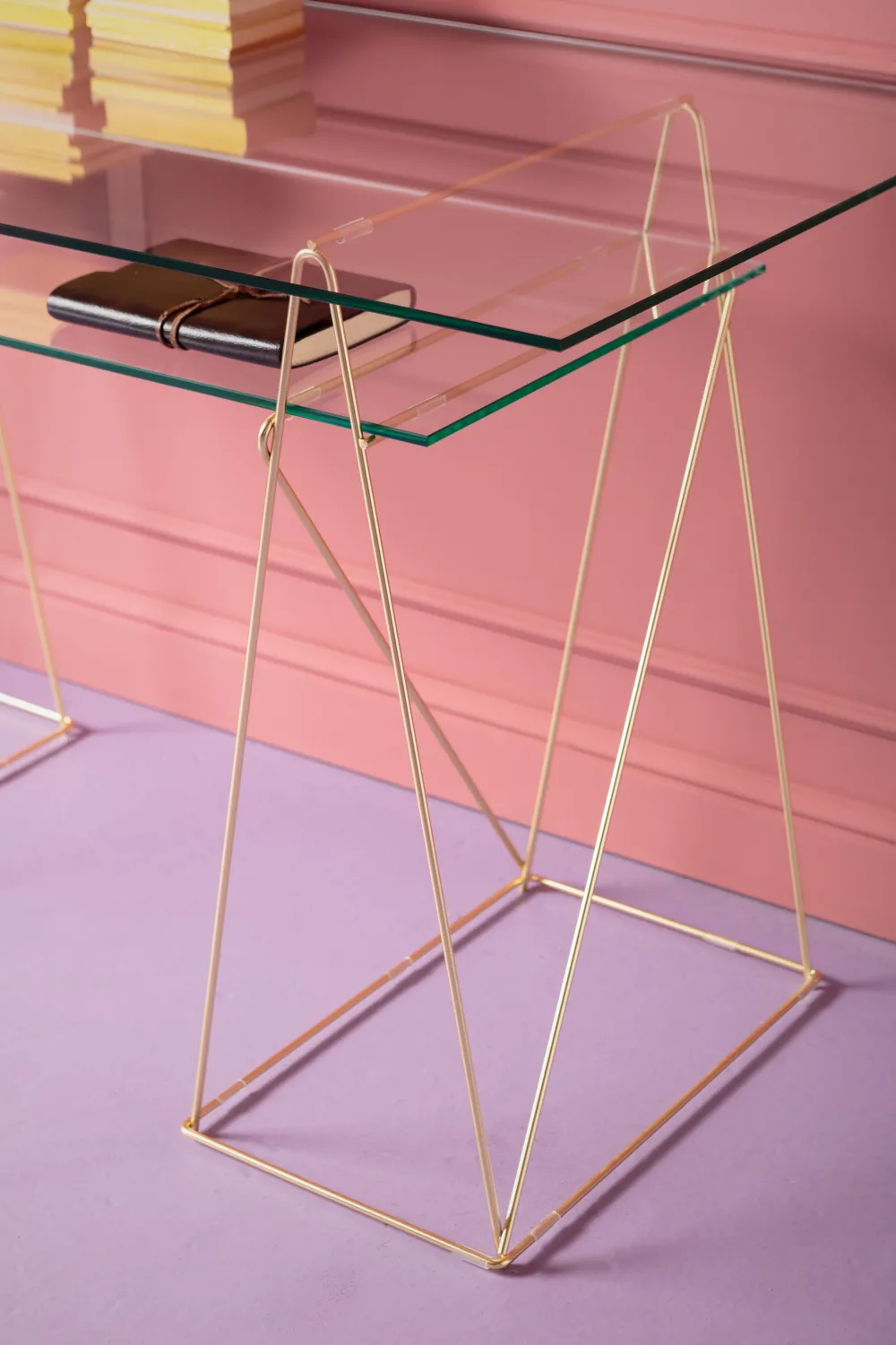 KARE Design Työpöydät*Polar Työpöytä Matta Messinki, 8mm Temperoitu Lasi