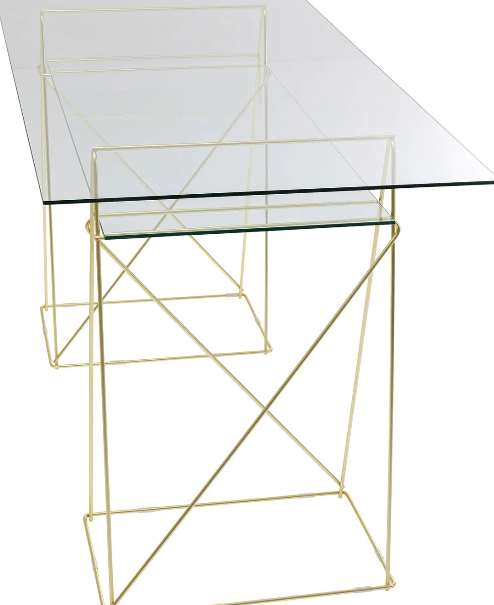 KARE Design Työpöydät*Polar Työpöytä Matta Messinki, 8mm Temperoitu Lasi