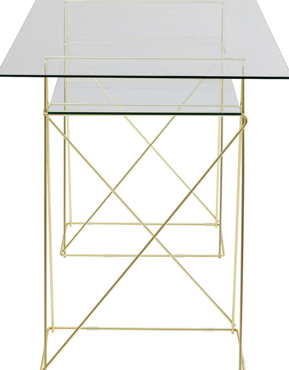 KARE Design Työpöydät*Polar Työpöytä Matta Messinki, 8mm Temperoitu Lasi