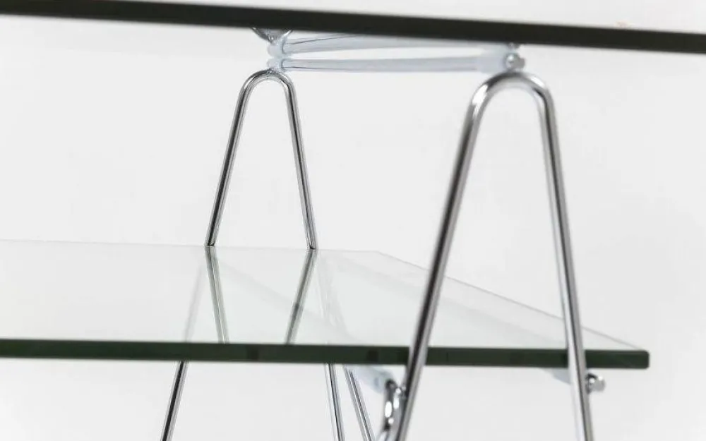 KARE Design Työpöydät*Polar Työpöytä, Toimistopöytä - Kromi, 8mm Temperoitu Lasi