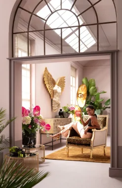 KARE Design Olohuone|Nojatuolit*Regency Leo Nojatuoli - Leopardikuvio, Kulta