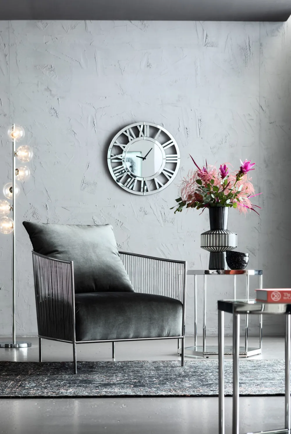 KARE Design Lattiavalaisimet*Scal Balls Lattiavalaisin Kromi 160cm