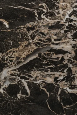 KARE Design Pöydät*Schickeria Pyöreä Pöytä - Marmorikuvioitu, Musta Ø80cm