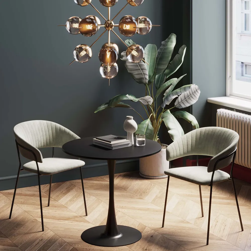 KARE Design Pöydät*Schickeria Pyöreä Pöytä, Musta Ø80