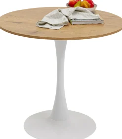 KARE Design Pöydät*Schickeria Pyöreä Ruokapöytä - Tammipinnoite, Valkoinen Ø80cm
