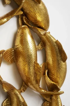 KARE Design Seinäkoristeet*School Of Koi Gold Seinäkoriste Kulta Ø102cm