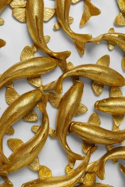 KARE Design Seinäkoristeet*School Of Koi Seinäkoriste - Kulta, Ø160cm