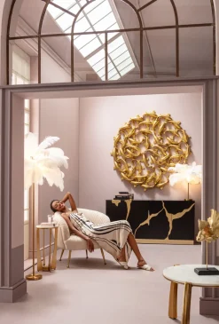 KARE Design Seinäkoristeet*School Of Koi Seinäkoriste - Kulta, Ø160cm