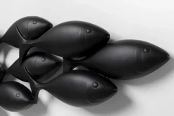 KARE Design Seinäkoristeet*School Of Tuna, Tonnikalat - Musta 181x41cm