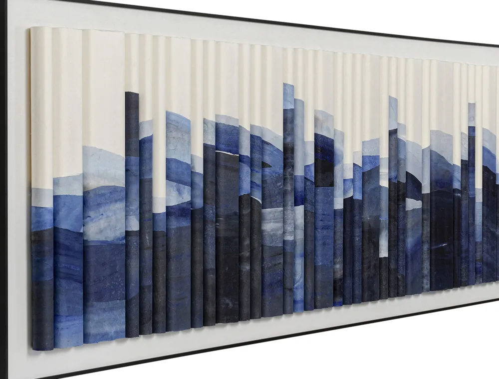 KARE Design Taulut|Olohuone*Shadow Skyline Blue Kehystetty Taulu 160x60cm