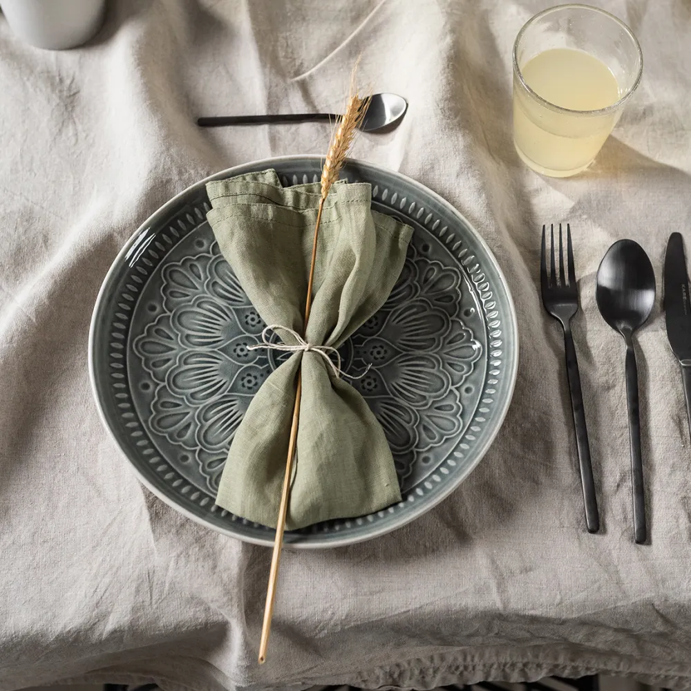 KARE Design Lautaset*Sicilia Mandala Grey Lautanen Ø27cm