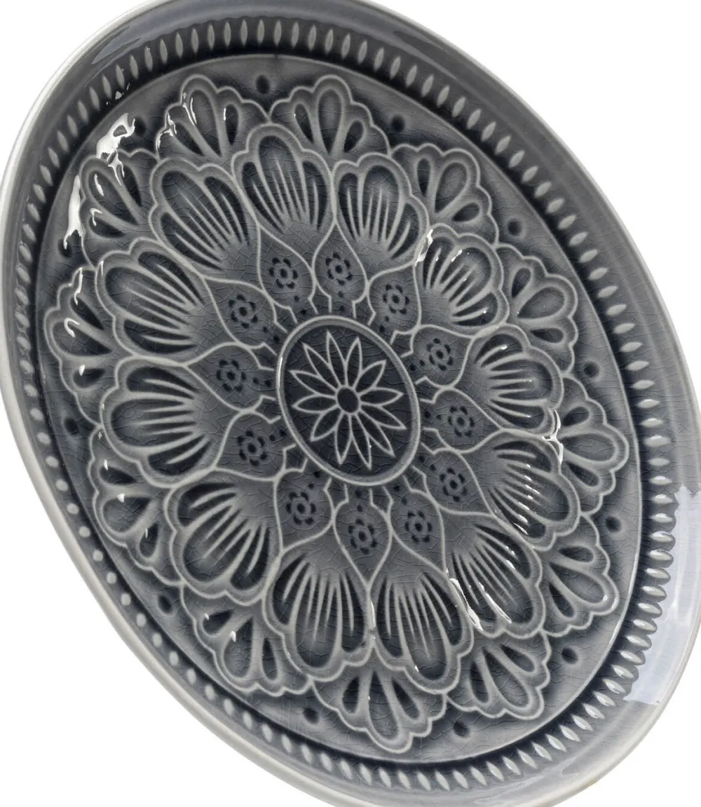 KARE Design Lautaset*Sicilia Mandala Grey Lautanen Ø27cm