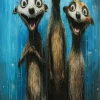 KARE Design Taulut|Olohuone*Singing Meerkats Surikaatit Lasitaulu 60x80cm