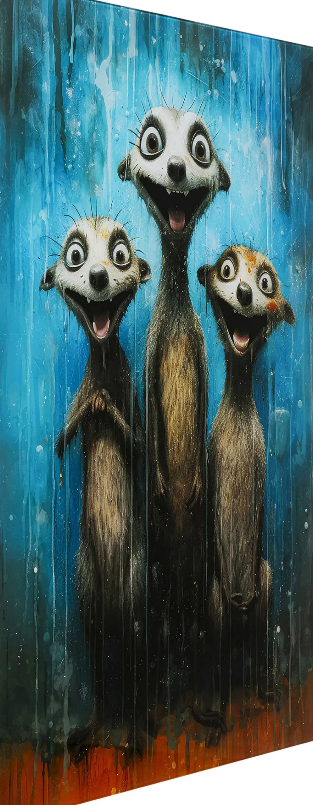 KARE Design Taulut|Olohuone*Singing Meerkats Surikaatit Lasitaulu 60x80cm