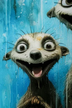 KARE Design Taulut|Olohuone*Singing Meerkats Surikaatit Lasitaulu 60x80cm