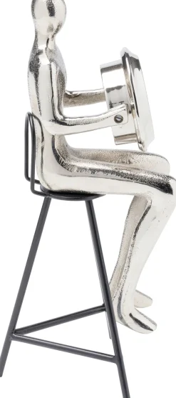 KARE Design Kellot*Sitting Man Pöytäkello, Hopea 12x31cm