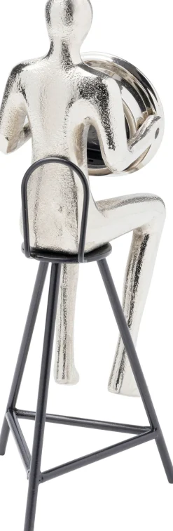 KARE Design Kellot*Sitting Man Pöytäkello, Hopea 12x31cm