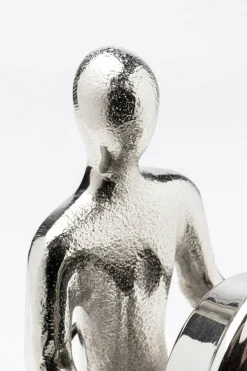 KARE Design Kellot*Sitting Man Pöytäkello, Hopea 12x31cm